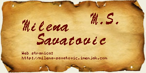 Milena Savatović vizit kartica